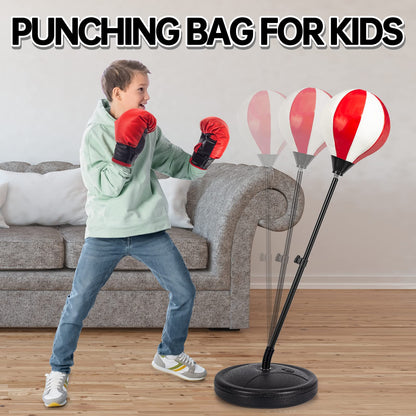 ShyLizard Punching Bag for Kids Included 2 Pack Boxing Gloves, Boxing Toy Sets with Height Adjustable Stand for Boys, Sports Gifts for Boys & Girls Age 5,6,7,8,9,10 Years Old