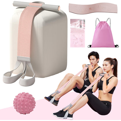 Fabric Resistance Band with Handles Non-Slip Foot Pedal Puller for Women 120lb Full-Body Fitness Band for Strength Muscle Training Workout Equipment for Chest Glutes Leg Arm Core Wrist Ankle