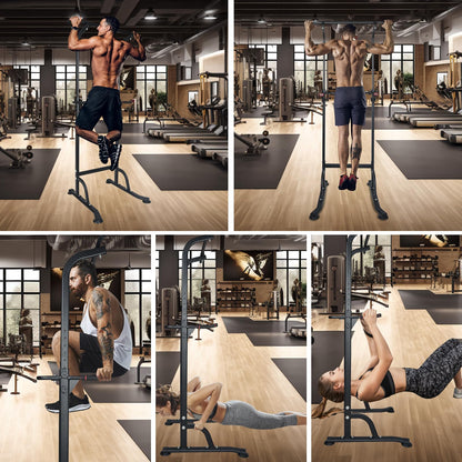 LSKSSNG Power Tower Dip Station Pull Up Bar Exercise Tower, Adjustable Height Dip Bar Power Tower for Multi-Function Full Body Strength Training Fitness Equipment, Pull Up Stand for Home Office Gym