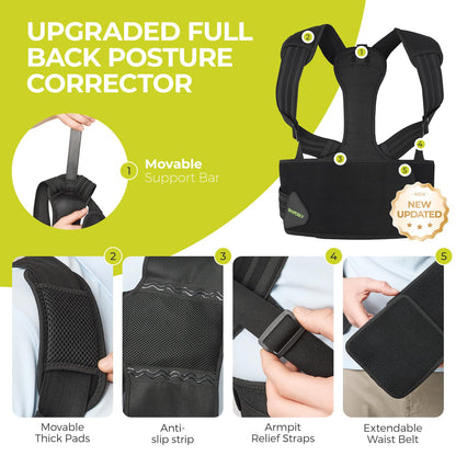 Posture Corrector for Women and Men, Adjustable Upper Back Brace for Posture Hunchback Support and Providing Pain Relief from Neck, Shoulder, and Upper Back (1, Small/Medium)