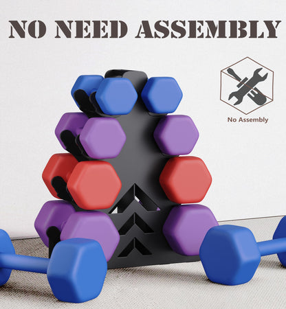 Lovind Dumbbell Rack, Stand Only, No Install Needed Small Weight Rack with Dumbbell Protector Edge,Suitable for Rubber-Coated Dumbbells