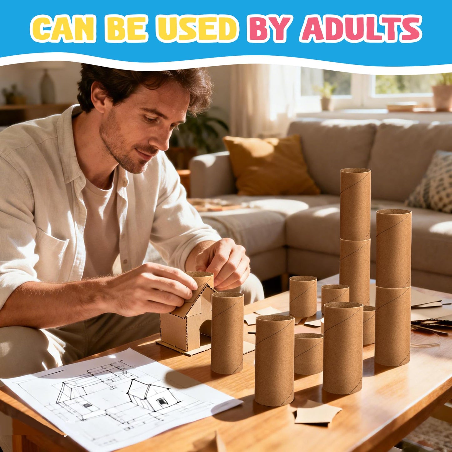 Rolliezs Cardboard Tubes for Crafts, 30 Pack Brown Paper Rolls – 1.77” x 3.94” Thin Empty Cardboard Craft Tubes for Kids, Classroom Projects, DIY Crafting & Paper Roll Crafts.