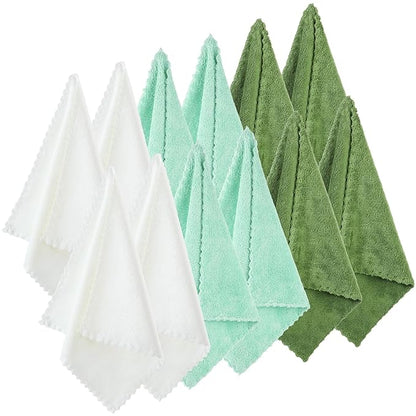Syhood 12 Pieces Face Wash Cloth 12 x 12 in Makeup Remover Cloths Towel Coral