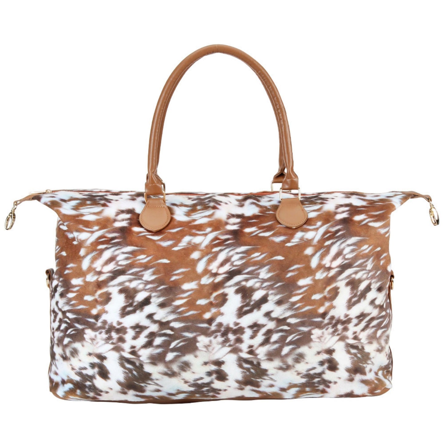 Brindle Cow Print Weekender Bag Duffle Bag For Women Large Travel Tote Bag Overnight Weekend Bags With Shoulder Strap