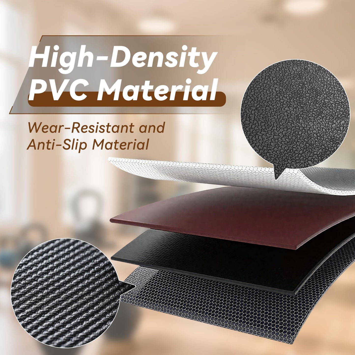 Walking Pad Mat for Carpet, Treadmill Mat for Hardwood Floors, Bike Mats Compatible with Peloton – Non-Slip Exercise Mats, Shock Absorbing & Floor Protection for Home Gym Use (71" x 32"x0.24"Th)