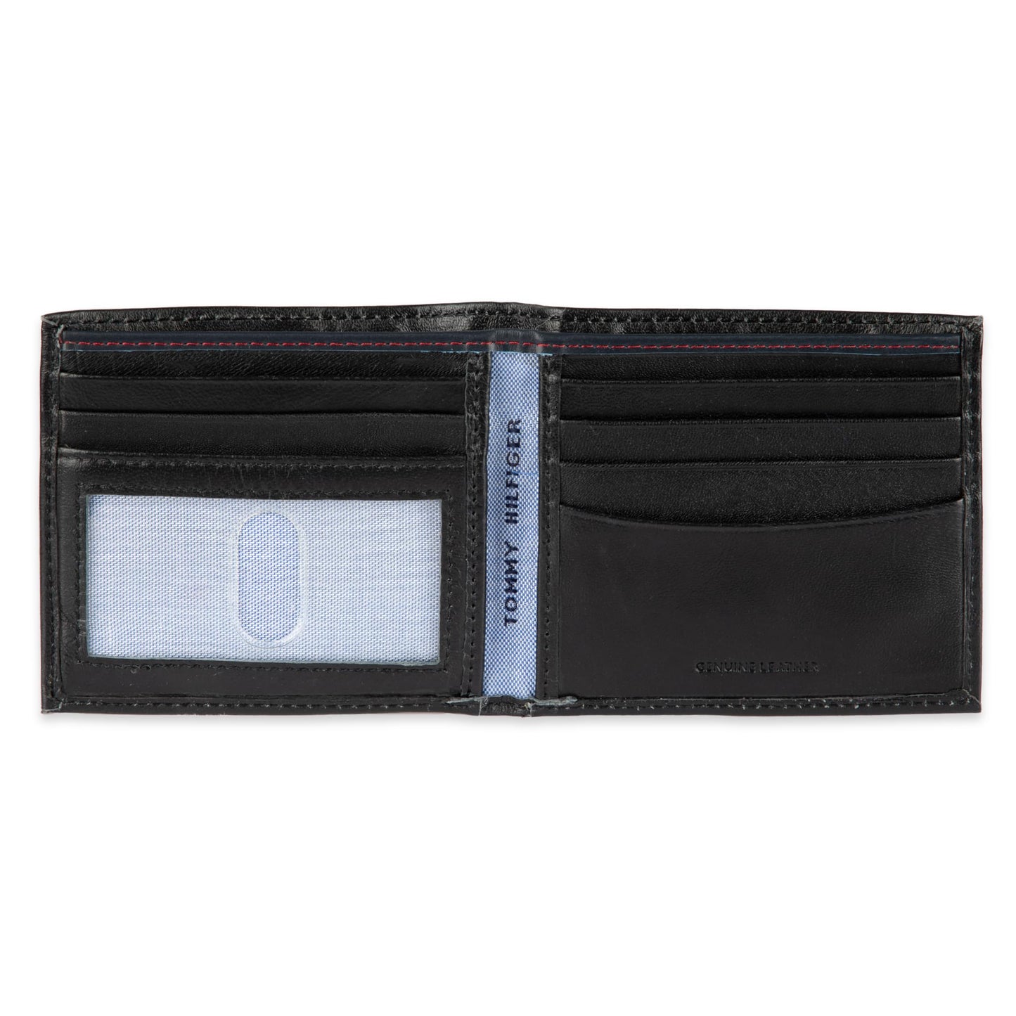 Tommy Hilfiger mens Slim Leather Passcase Wallet With Removable ID Window Oxford Black