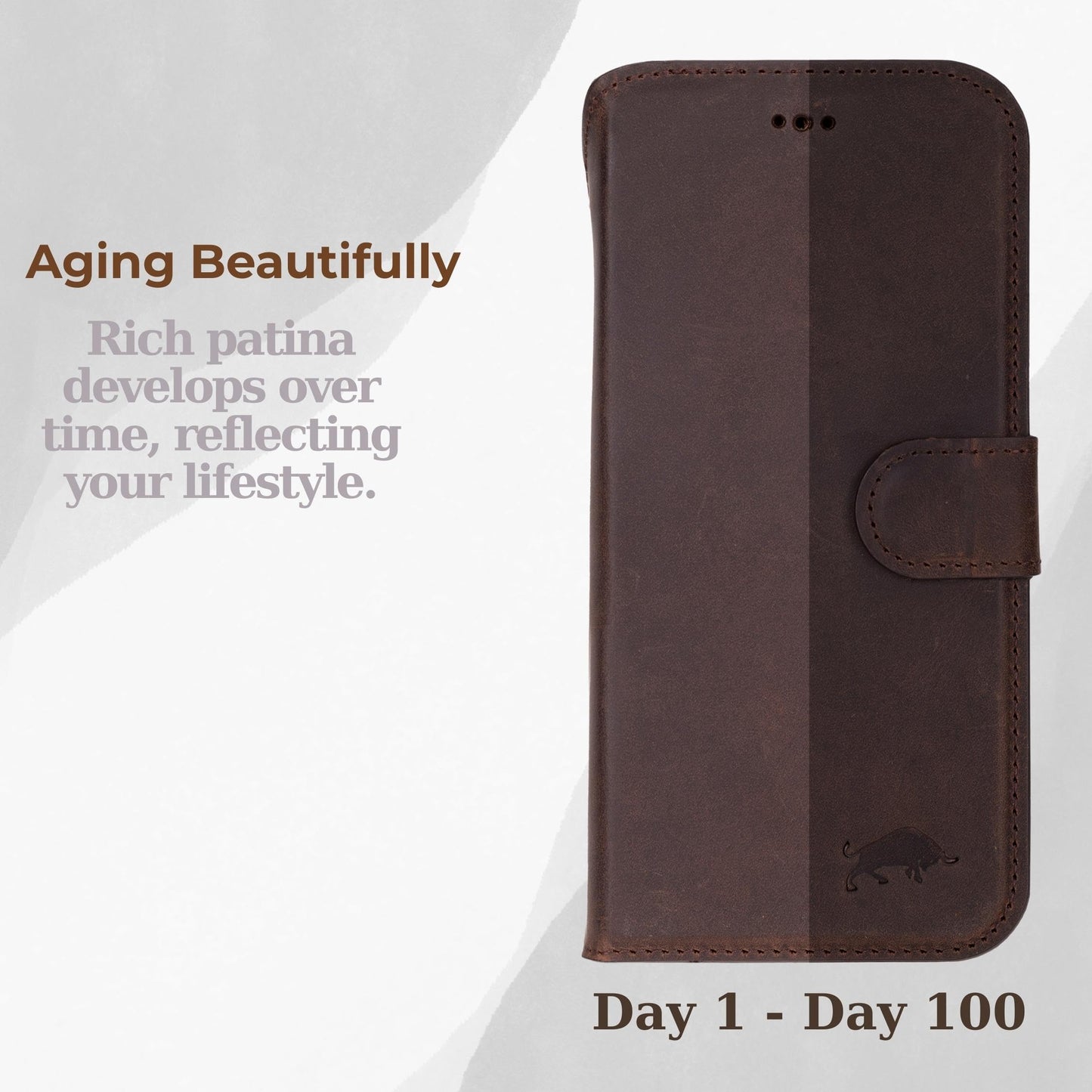 VENOULT Leather Wallet Case for iPhone 17 Pro Max, Full Grain Genuine Leather, Magnetic Detachable, 4 Card Holder, Buesiness Style, Compatible with MagSafe, RFID, Handmade (Vintage Brown)
