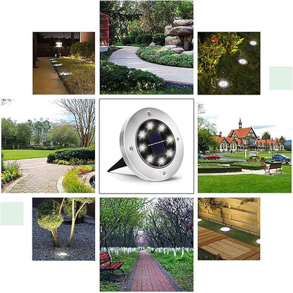 INCX Solar Lights for Outside,8 Pack Solar Light Outdoor Waterproof, Garden Lights Landscape Lighting for Patio Pathway Lawn Driveway Walkway White