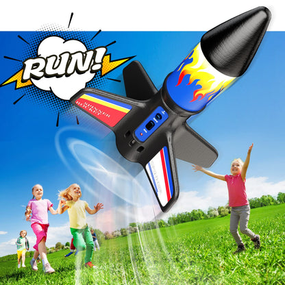 lakebyin Rocket Launcher for Kids, Electric Flying Model Rocket Toy Kit