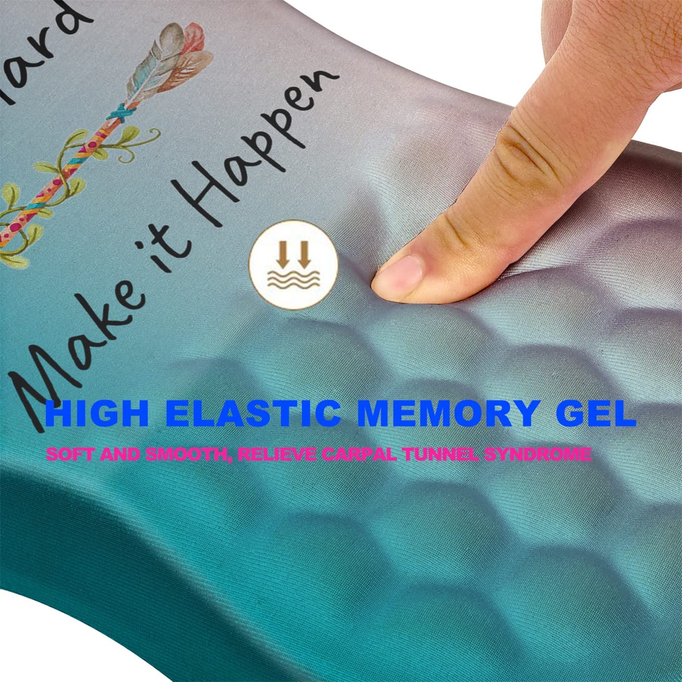 KUOSGM Mouse Pad Wrist Support, Ergonomic Mouse Pad with Massage Dot, Comfortable Computer Mouse Pad for Laptop, Wrist Rest Pain Relief Mousepad with Non-Slip PU Base for Office & Home, 12 x 8 in