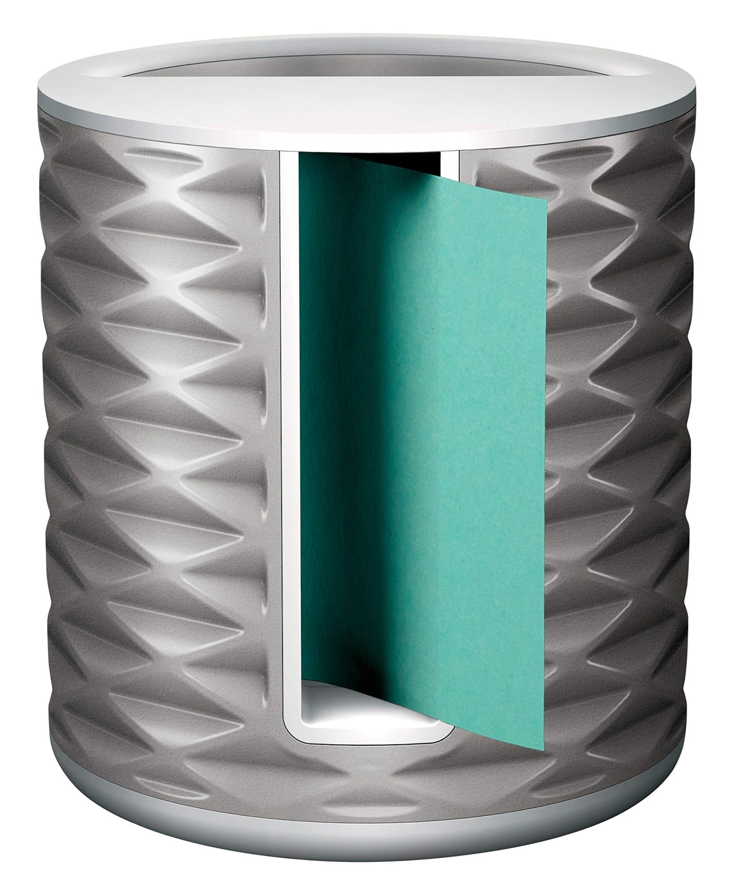 Post-it Note Dispenser with Post-it Pop-up Notes, White Base with Grey Geometric Pattern, 1 Aqua Splash 3 in. x 3 in. Super Sticky Note Pad, Classroom or Office Supplies