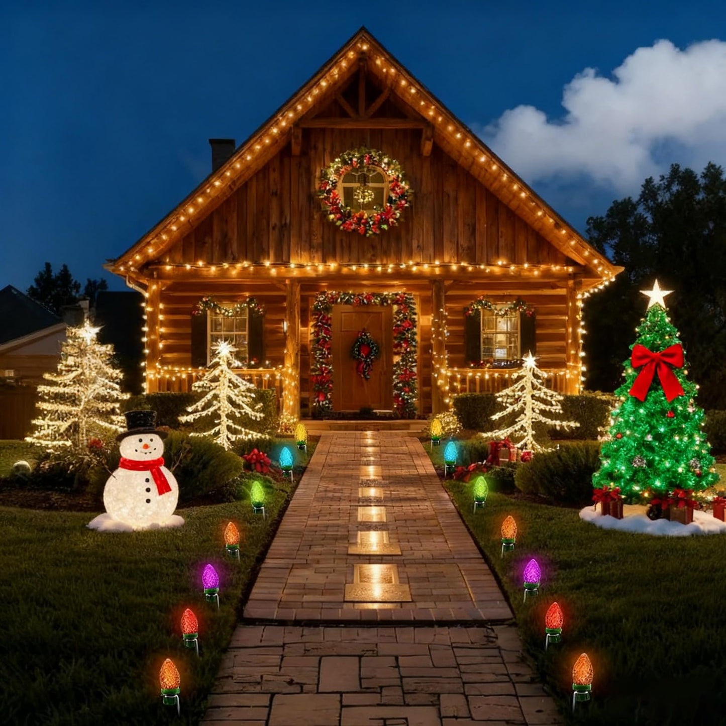 Bylion 50 Pack Metal Christmas Light Stakes - Outdoor Light Stakes - 9.8 Inch Christmas Yard Stakes for C7 C9 Universal Yard Lawn Stakes for Holiday Lights Use on Garden Lawn Patio Path Walkway