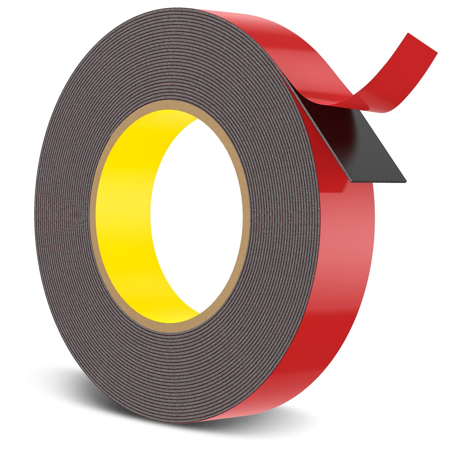 HitLights Double Sided Tape Heavy Duty, 1 in x 24.6 ft, Adhesive Mounting Tape Waterproof, Strong Double Stick Foam Tape for Walls Poster Automotive Outdoor Home (Pack of 1)