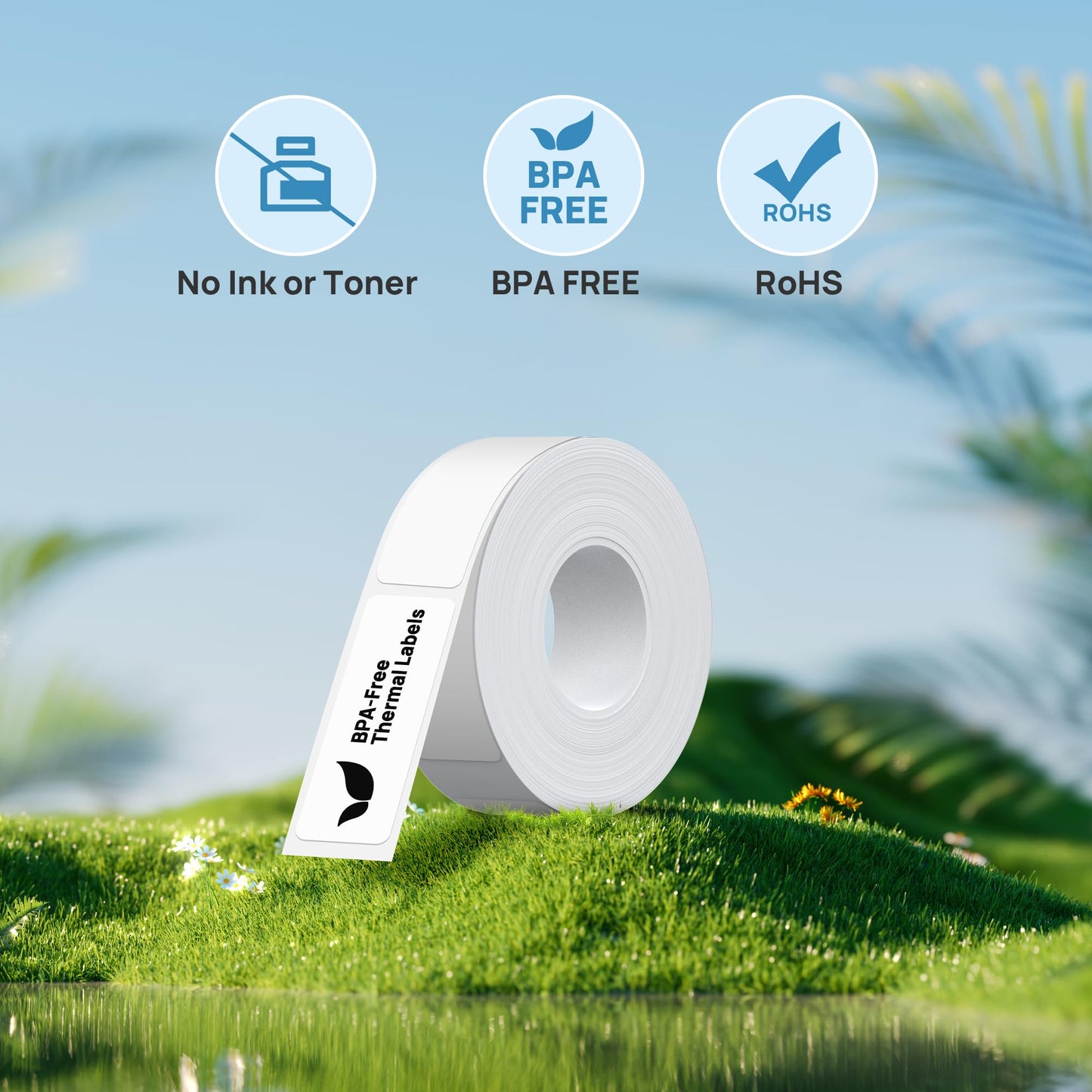 POLONO Genuine P31S Label Maker Tape, Adapted Label Print Paper, 14x40mm(0.55"x1.57"), Label Tape Refill for Home/Office, Compatible with P31S Label Maker, 540 Labels/3 Roll, White