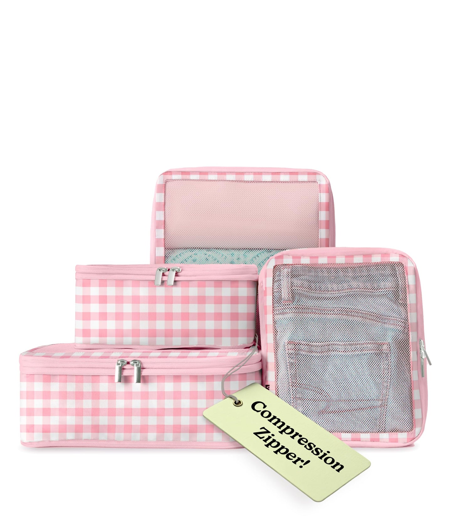 VANDEL Space-Saving Compression Packing Cubes for Kids + Women, Compressible Carry On Suit Case Organizer Luggage Kids Packing Cubes for Baby Bag Organizer Pouches for Luggage, Treavel Suitcase Cube