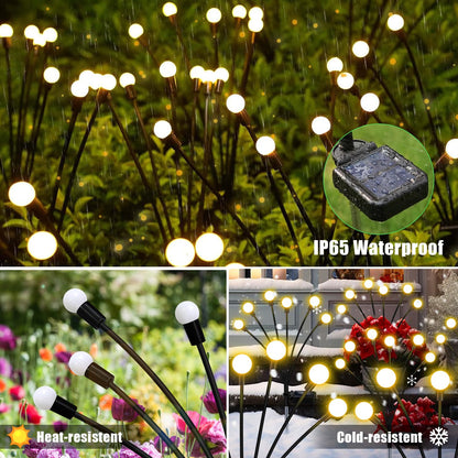 NBQQ Solar Garden Lights Outdoor, 4 Pack 32LED Swaying Light Waterproof Solar Lights Outdoor for Yard Pathway Patio, Swaying Lawn Decor as Gardening Gifts for Women Holiday