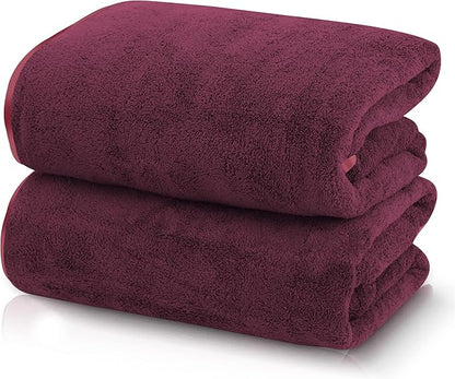 TENSTARS Silk Hemming Bath Towels