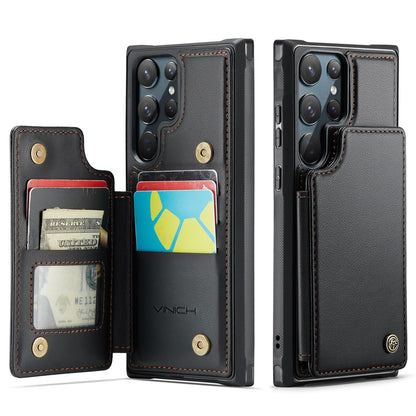 Vinich for Samsung Galaxy S22 Ultra Wallet Case with Card Holder, RFID Blocking Credit Slots Kickstand Shockproof Phone Cover Fit for Galaxy S22 Ultra 6.8" Black