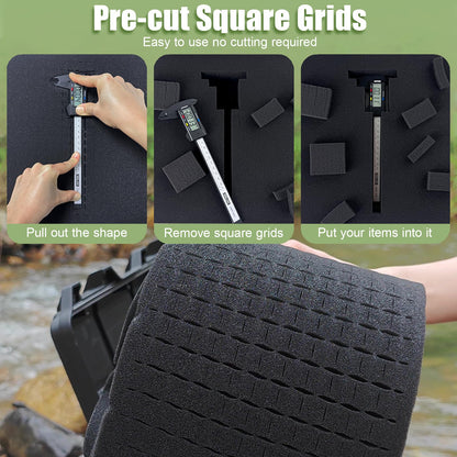 4 Pack Gun Case Foam Inserts - 16x12x2 & 16x12x0.4 Inches Pick and Pluck Foam Sheets for Firearms, Tools & Crafts - Closed Cell Polyurethane Padding for Gun Case, Toolbox, Storage Cases & Organizers