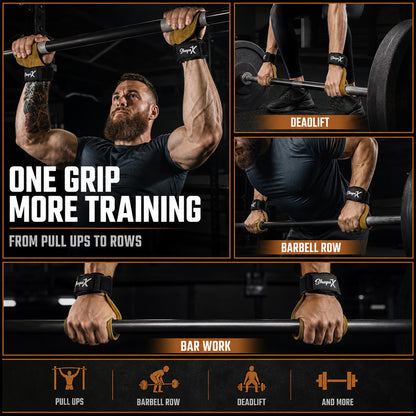 ShapeX Pull up Hand Grip for Men and Women - Weight Lifting Straps for Deadlift - Replacement for Versa, Crossfit Grips - Gym Hand Strap for Excercise and Gymnastics