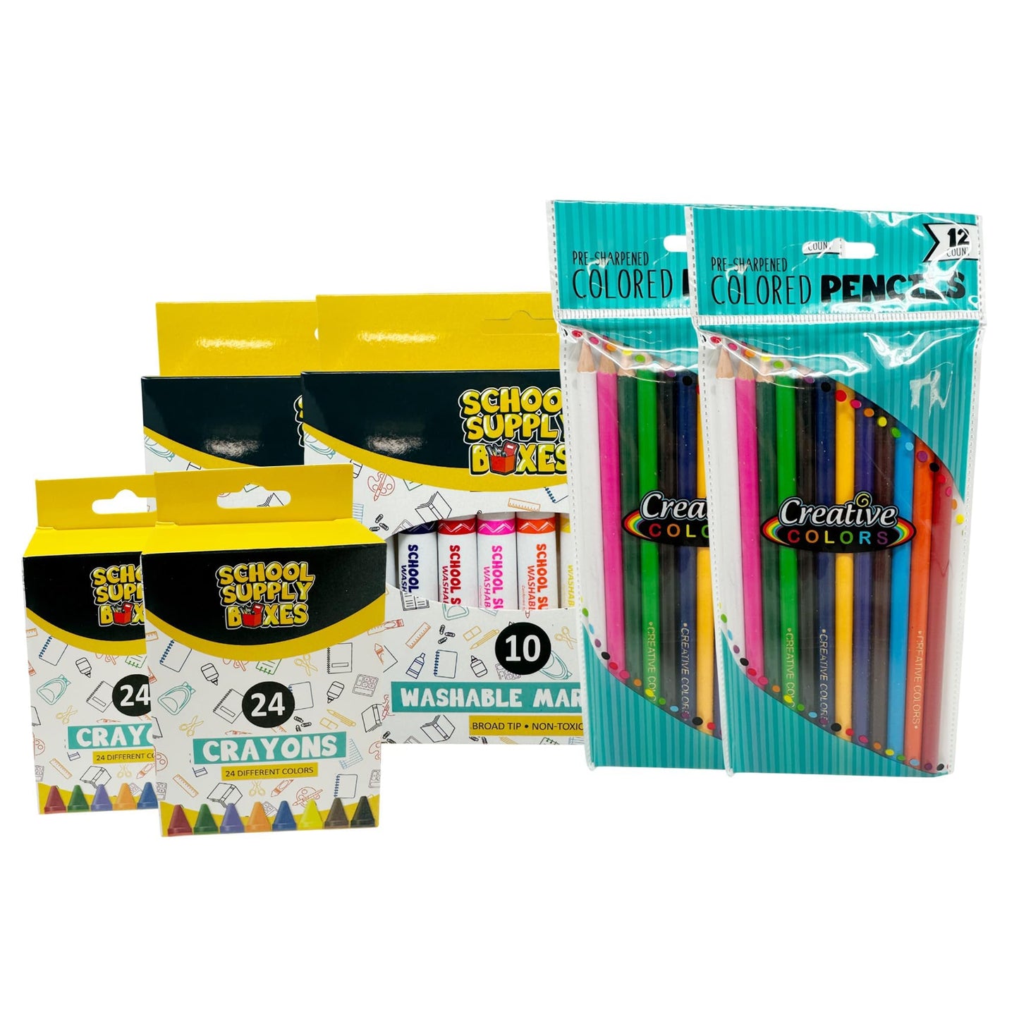 Mega Back to School Bundle | 1 Box - 474 Pieces per Box | School Supply Boxes - Back to School Essentials | Includes All of Your Back to School Needs for Students & Teachers