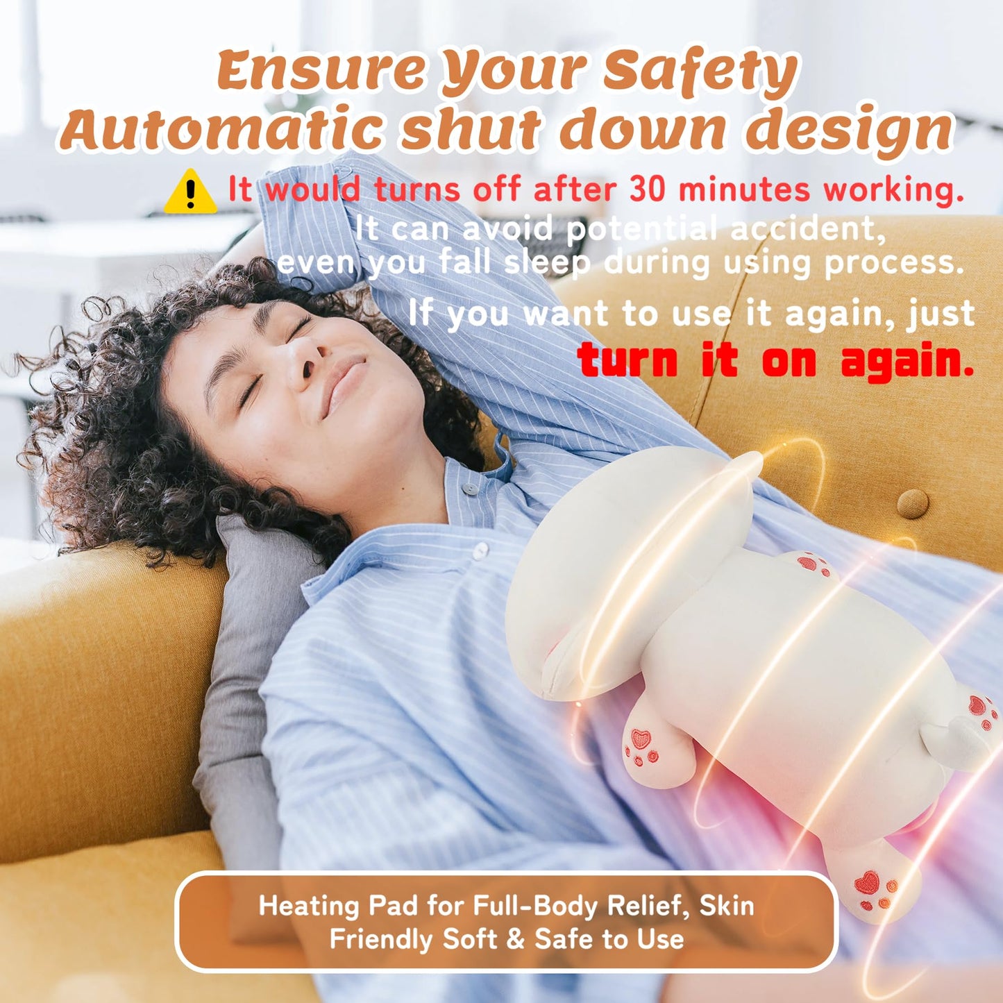 Electric Heating Pad for Period Cramps, Cuddly Soft 14" Capybara Plush with a Hot Soft Belly USB Powered, Menstrual Heating Pad Neck Shoulder Pain Relief, Gift for Women Daughter Wife