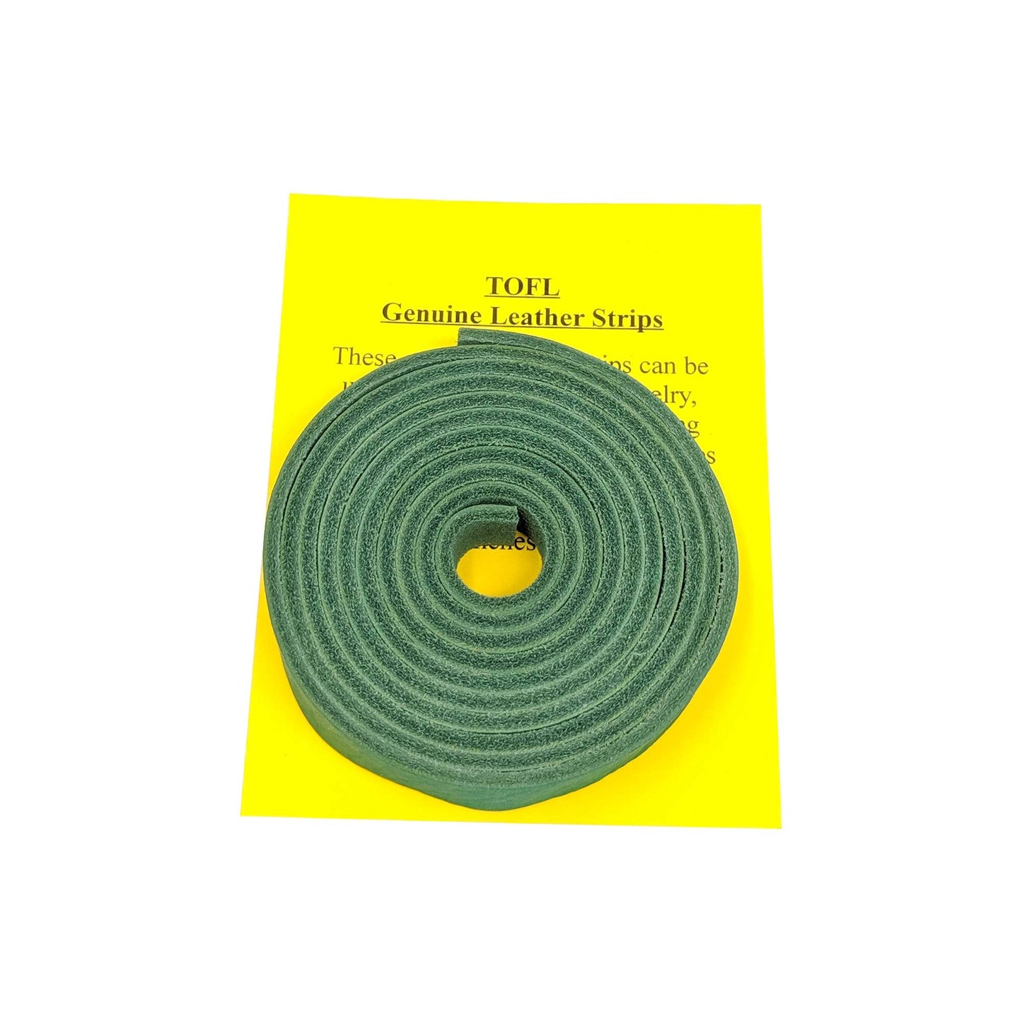TOFL 3/4" Wide Leather Strap | Leather Strips for Crafts, Jewelry, & Furniture Projects | 72" (6 Feet) Long x 3/4" Wide x 1/8" Thick (7-8oz) | Leaf Green