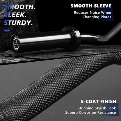 LIONSCOOL Black EZ Curl Bar with 35lb Weight Plate Set and Barbell Clamps
