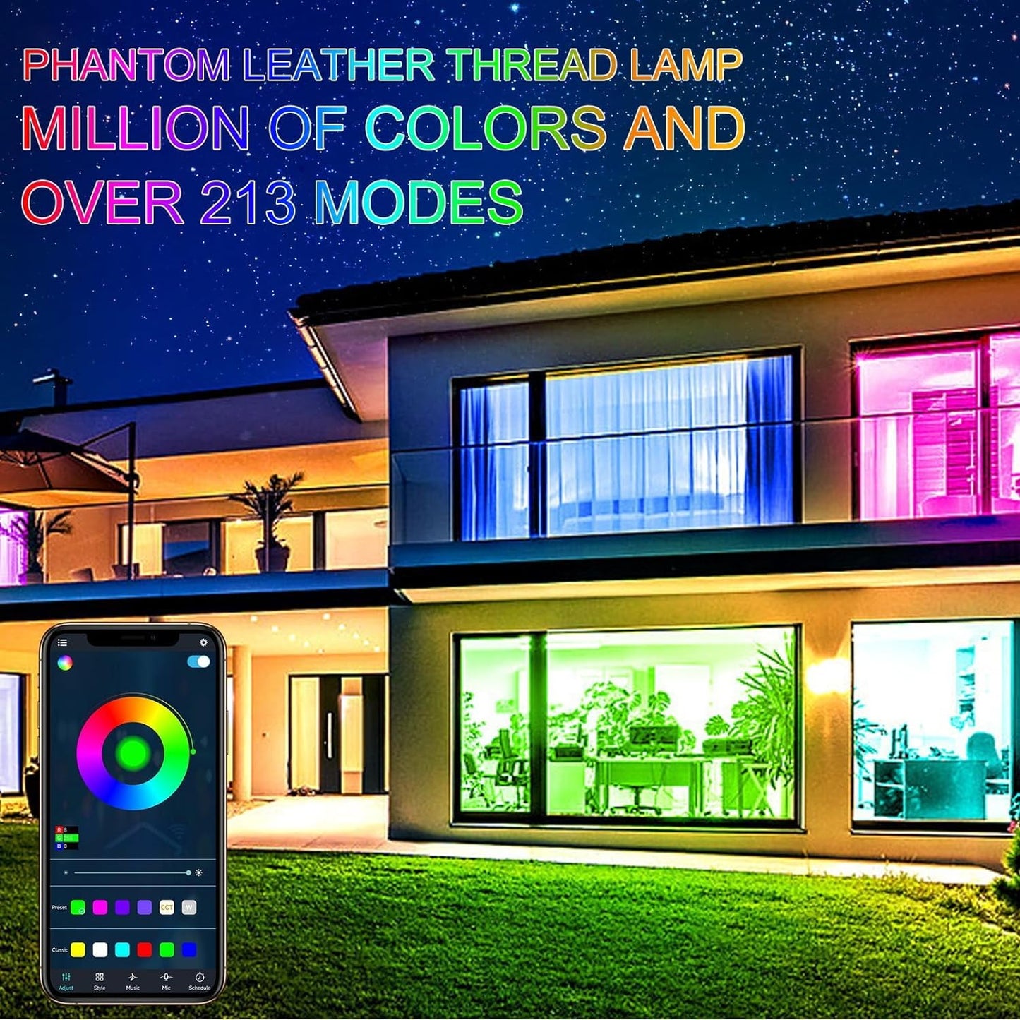 Honche Smart LED Fairy String Light USB 10M/33FT Rainbow Light Waterproof Remote/app Control Outdoor Indoor Rope Lights DIY Color Changing Christmas -mas String Light for Bedroom Garden Cafe