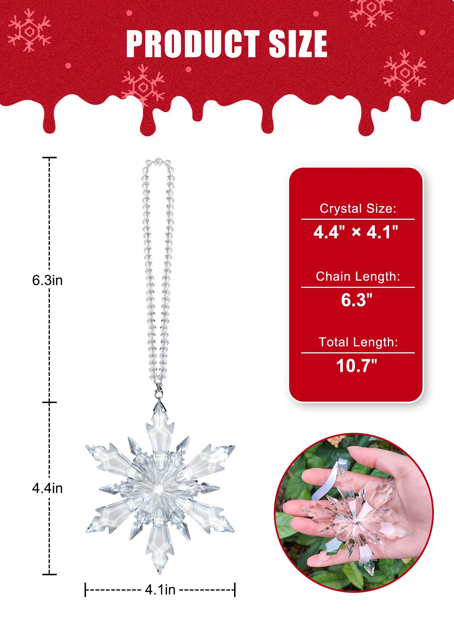 2026 Crystal Snowflake Ornament - Annual Collectible Crystal Christmas Tree Hanging Decoration, Holiday Keepsake Gift