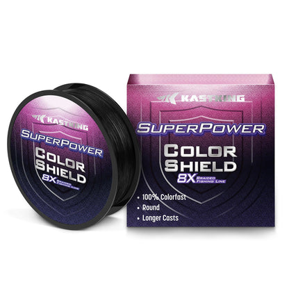 KastKing Superpower ColorShield Braided Fishing Line, Black,40LB,300Yards,X8