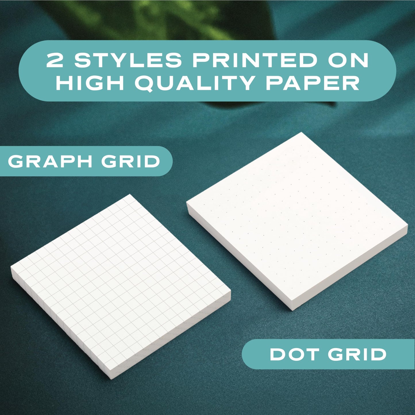 12pk Dot Grid Sticky Notes | 3x3 Inch Small Self Stick White Dotted Notepads for Desk and School Supplies