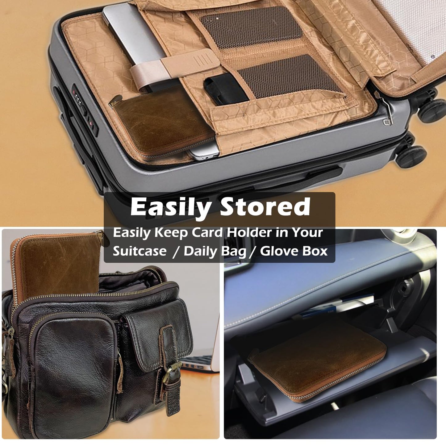 YUHAN PRETTY Credit Card Holder Wallet Large Leather Passport Case 42 Card Slots(oilbrown)