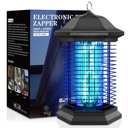 AMUFER Bug Zapper for Outdoor Indoor, Electric Mosquito Zapper Waterproof with 18W Power & 4400V Instant Grid, Insect Control Efficiency Increased 100%, Coverage of 1/2 Acre, for Patio, Backyard, Home