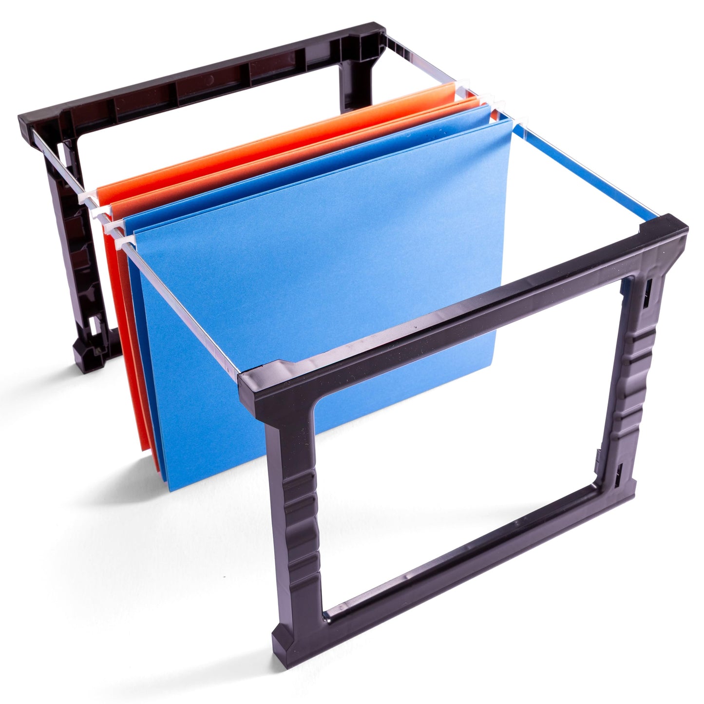 Officemate Plastic Hanging File Folder Frame, 18 Inch, Letter and Legal Size. 1 Set (91961), Black and Gray