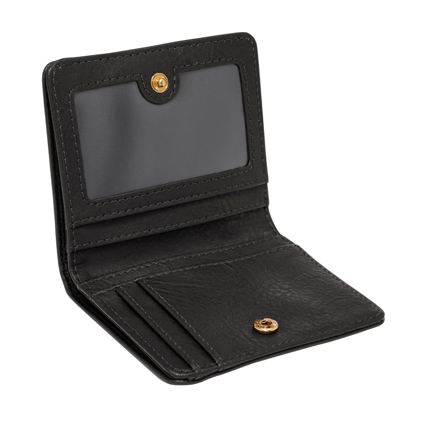 Fossil Women's Wallet, Logan Leather Wallet RFID Blocking Small Bifold, Black