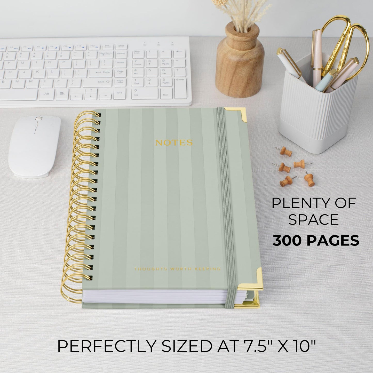 Aesthetic Thick Spiral Notebook With Tabs - Premium Journal For Women Size B5 - College Ruled Note Book With 300 Lined Pages and Dividers - Perfect For Writing And Staying Organized at Work or School