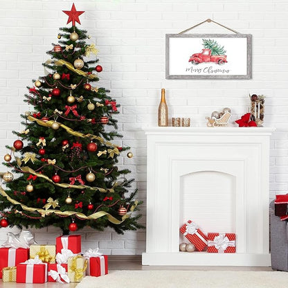 Farmhouse Wall Decor Sign Christmas Decoration Indoor Christmas Wall Decor With 10 Interchangeable Holiday Sayings Merry Xmas Sign for Xmas Thanksgiving Rustic Home Decors Living Room Bedroom 9x17