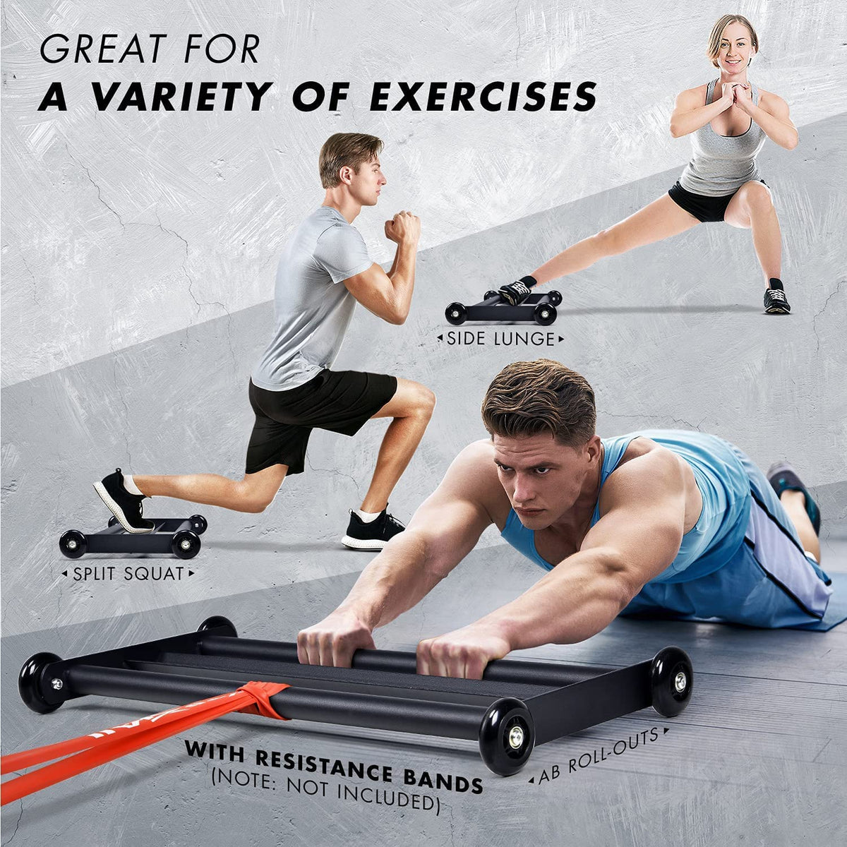 Yes4All Glute Ham Glider, Exercise Wheels for Home Gym Fitness, Glute Hamstring, Booty Building