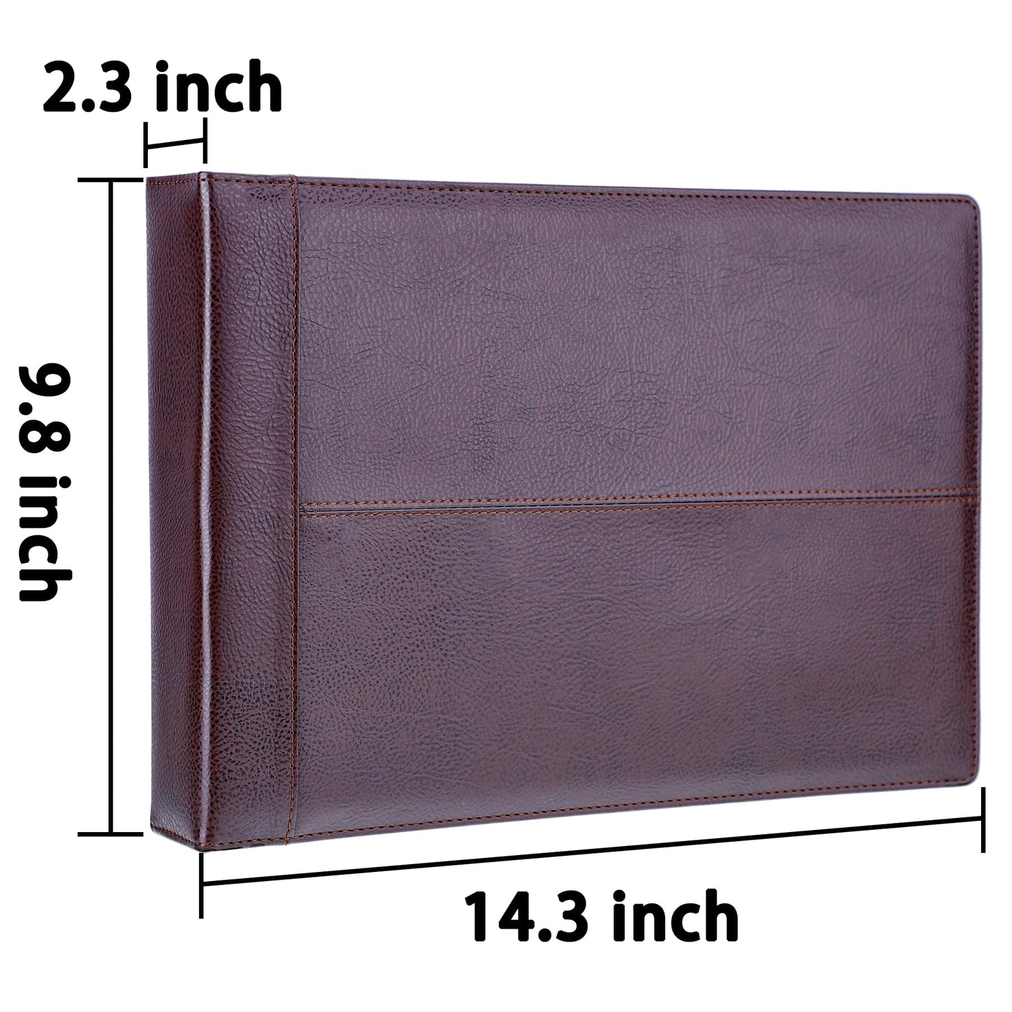 Antner 7 Ring Business Checkbook Binder for Business Checks, 600 Checks Capacity, PU Leather Check Book Binder Cover with Zipper Pouch, Executive Organizer Portfolio Holder for 9" x 13" Sheets, Coffee