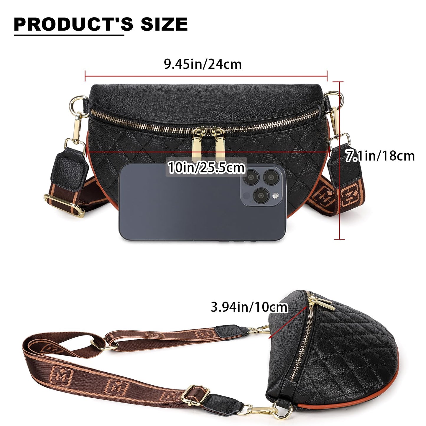 Eslcorri Fashion Waist Packs for Women - Quilted Vegan Fanny Packs Leather Waist Purse Anti Theft Crossbody Belt Bag for Sports Workout Traveling Running Casual - Apricot