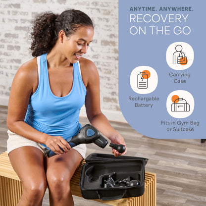 LifePro Dynaflex Percussion Massage Gun Eligible– Deep Tissue Handheld Massager for Athletes – Muscle Recovery Tool for Men & Women – Quiet, Portable with Attachment Heads & Travel Case