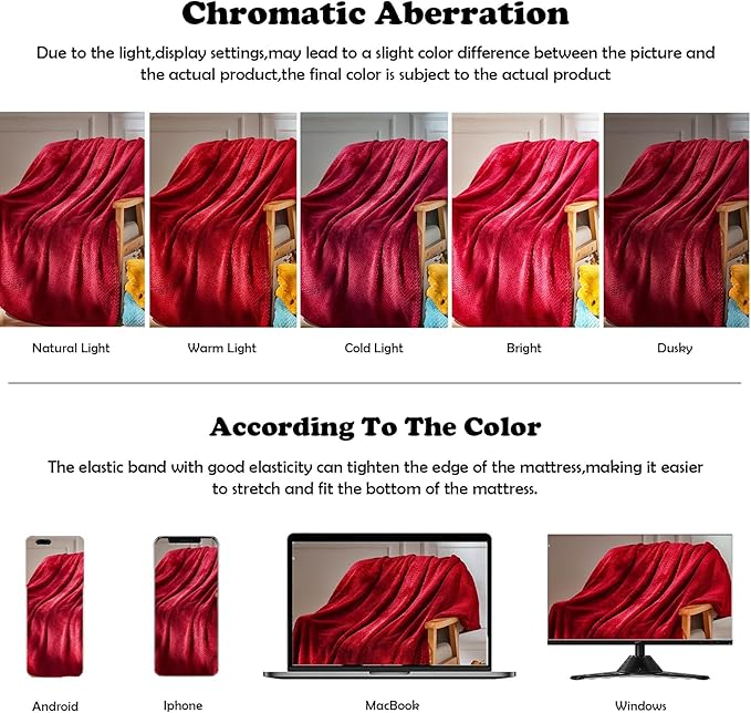 NEWCOSPLAY Super Soft Queen Blanket Red Premium Silky Flannel Fleece Leaves Pattern Lightweight Bed Blanket All Season Use (Red, Queen(90"x90"))