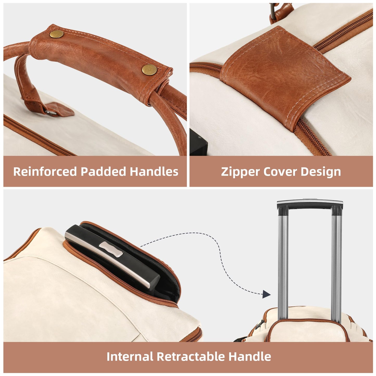 Garment Bags for Travel, 2-in-1 Convertible Rolling Duffle Bag with Wheels, Modern Carry-on Travel Bag for Suits, Foldable Suit Bag, Telescopic Handle, Hanging Hook