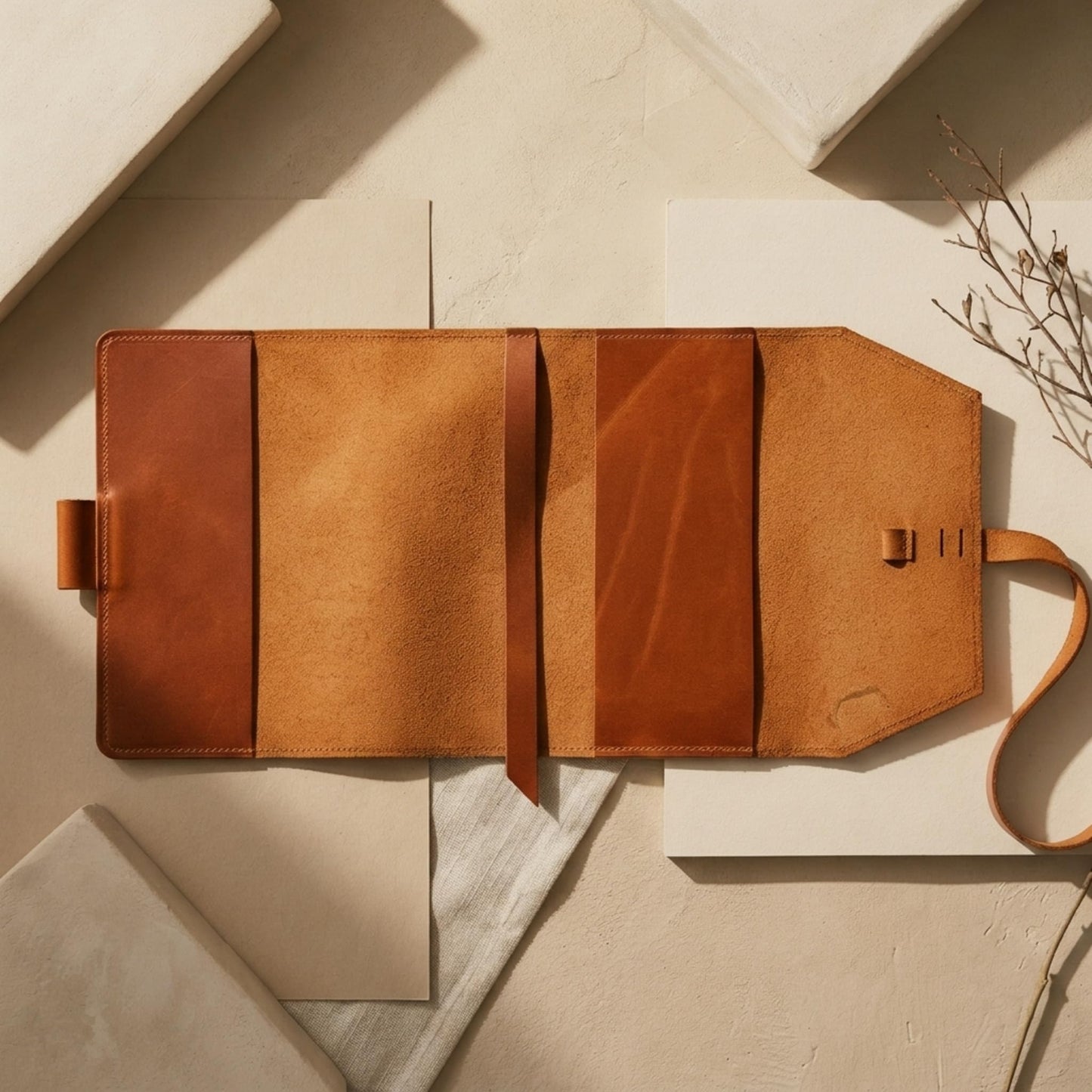 TORAKIP Genuine Leather Notebook Cover A5 – Crazy Horse Leather Journal Cover, Refillable Notebook Cover, Durable Leather Planner Cover, Fits 1.2–1.6 Inch Thick Notebooks, Warm Brown