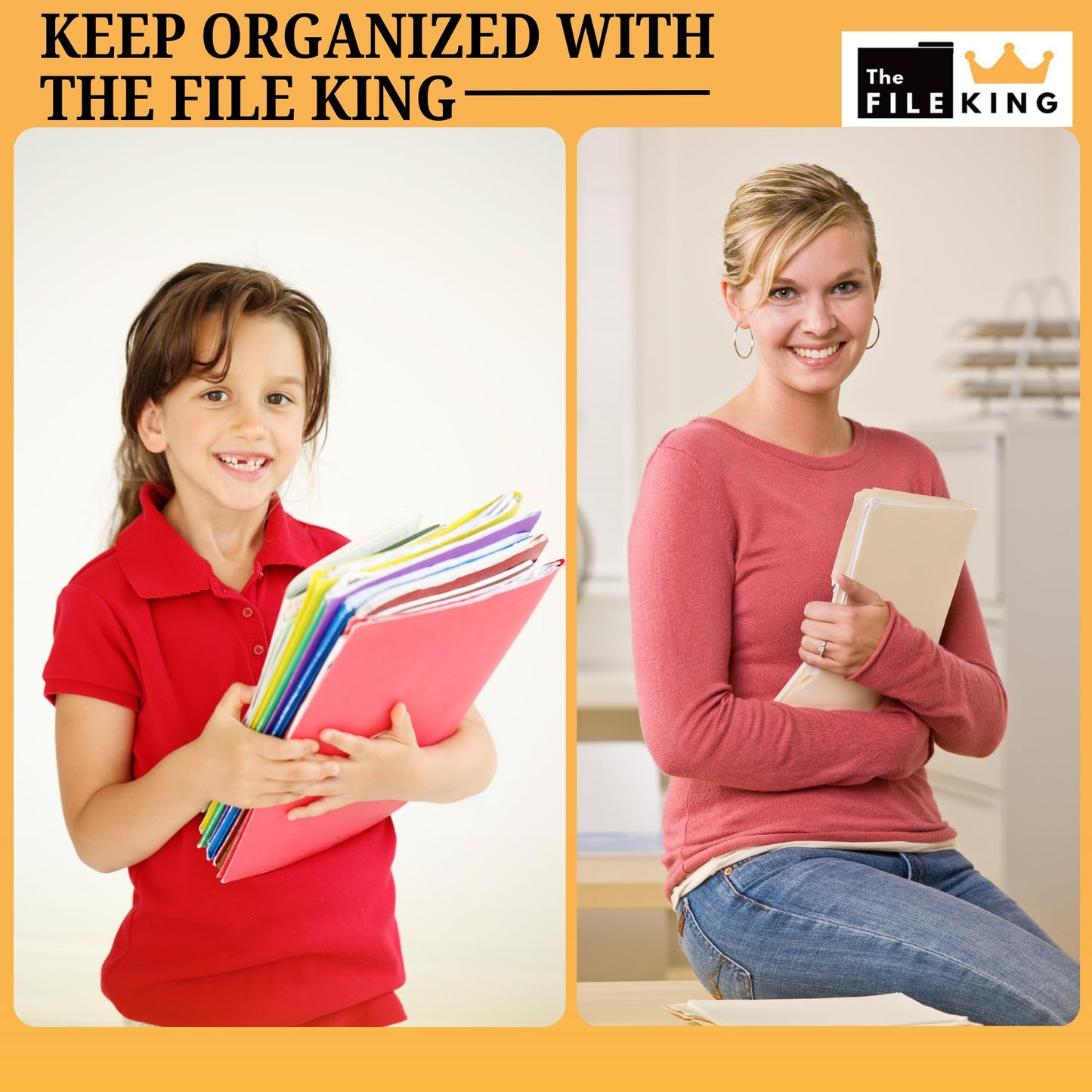 The File King Expanding Accordion File Folder - Legal Size 8½” x 14” | 3.5” Expansion, 10 Pack | Straight Cut Tab | Holds Thick Case Files | Law, Accounting & Business Filing Organizer | Made in USA