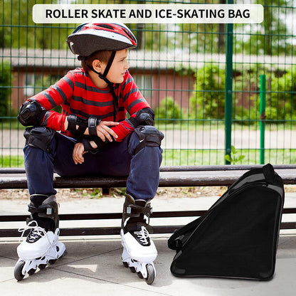 MXiiXM® Roller Skate Bag, Breathable Ice Skate Bags with Adjustable Shoulder Strap, Oxford Cloth Skating Shoes Storage Bag for Women Men Kid and Adults Roller Skate Accessories (Black)