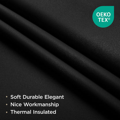 Joydeco Black Blackout Curtains 96 Inches Long, Thermal Insulated Curtains 2 Panels Set for Bedroom, Room Darkening Drapes for Living Room Window (W52 x L96 Inch, Black)