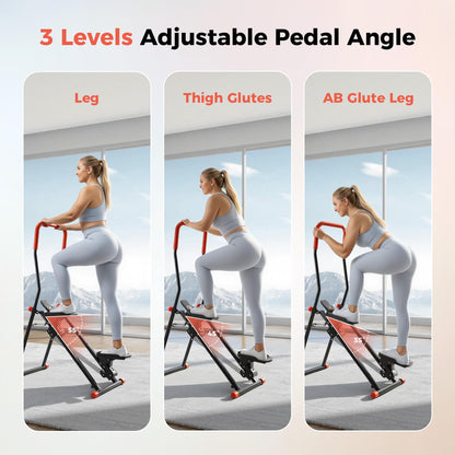 Steppers for Exercise at Home, 2.0 Step Machine 3-Level Adjustable Resistance, Stair Climber for Full Body Workout with Extra-Large Non-Slip Pedals, Holds Up to 350 lbs, Ideal for Women Men (Black)