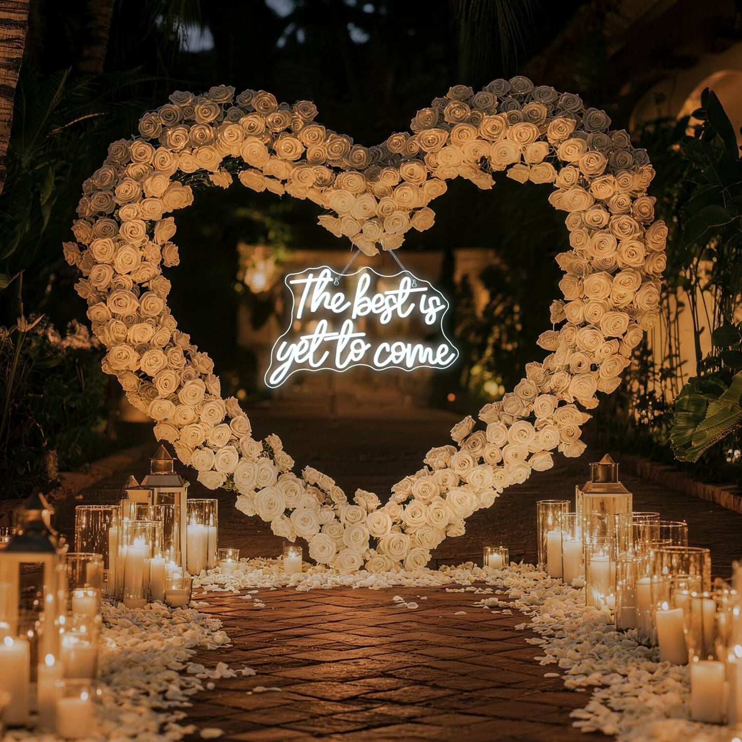 FAXFSIGN The Best Is Yet to Come Neon Sign White Letter Led Neon Lights for Wall Decor Usb Word Light Up Signs for Bedroom Home Bar Wedding Birthday Party Kids Room Teens Gifts